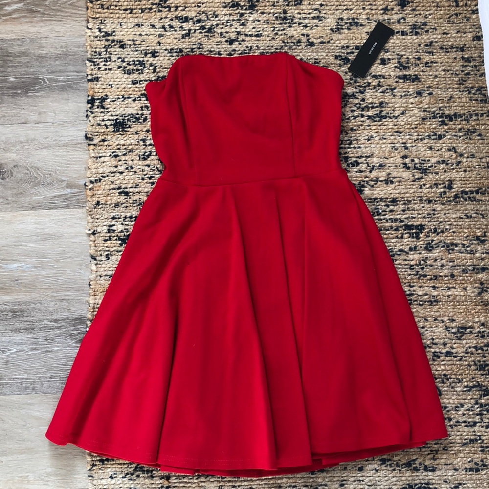 Lulus red strapless dress